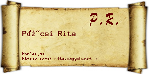 Pécsi Rita névjegykártya